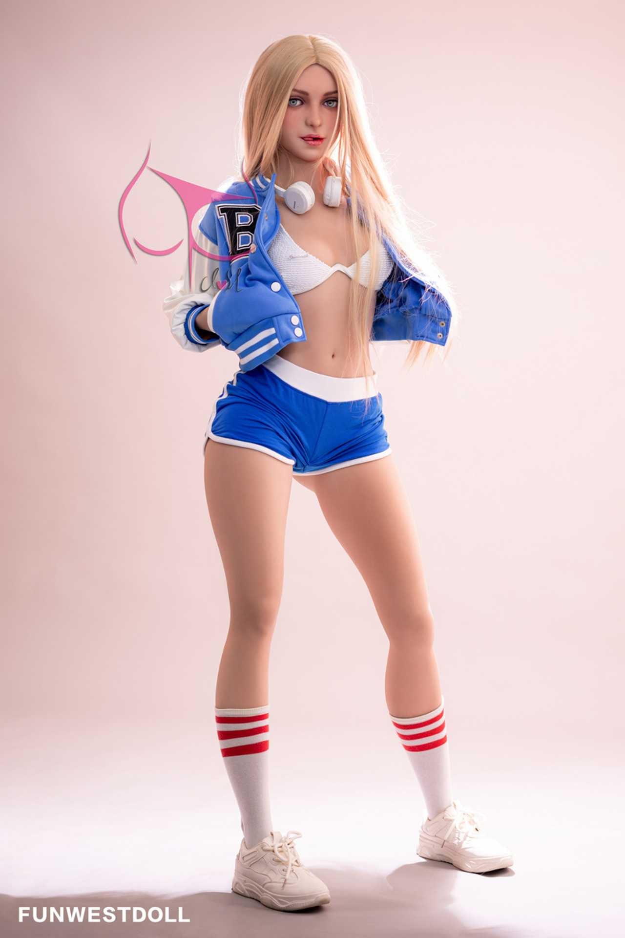 Funwest Love Doll: 159cm TPE Luann with A-Cup Breasts and Hot Body in Blue Training Outfit Any Love Doll Funwest