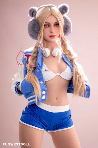 Funwest Love Doll: 159cm TPE Luann with A-Cup Breasts and Hot Body in Blue Training Outfit Any Love Doll Funwest