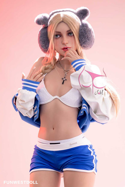 Funwest Love Doll: 159cm TPE Luann with A-Cup Breasts and Hot Body in Blue Training Outfit Any Love Doll Funwest
