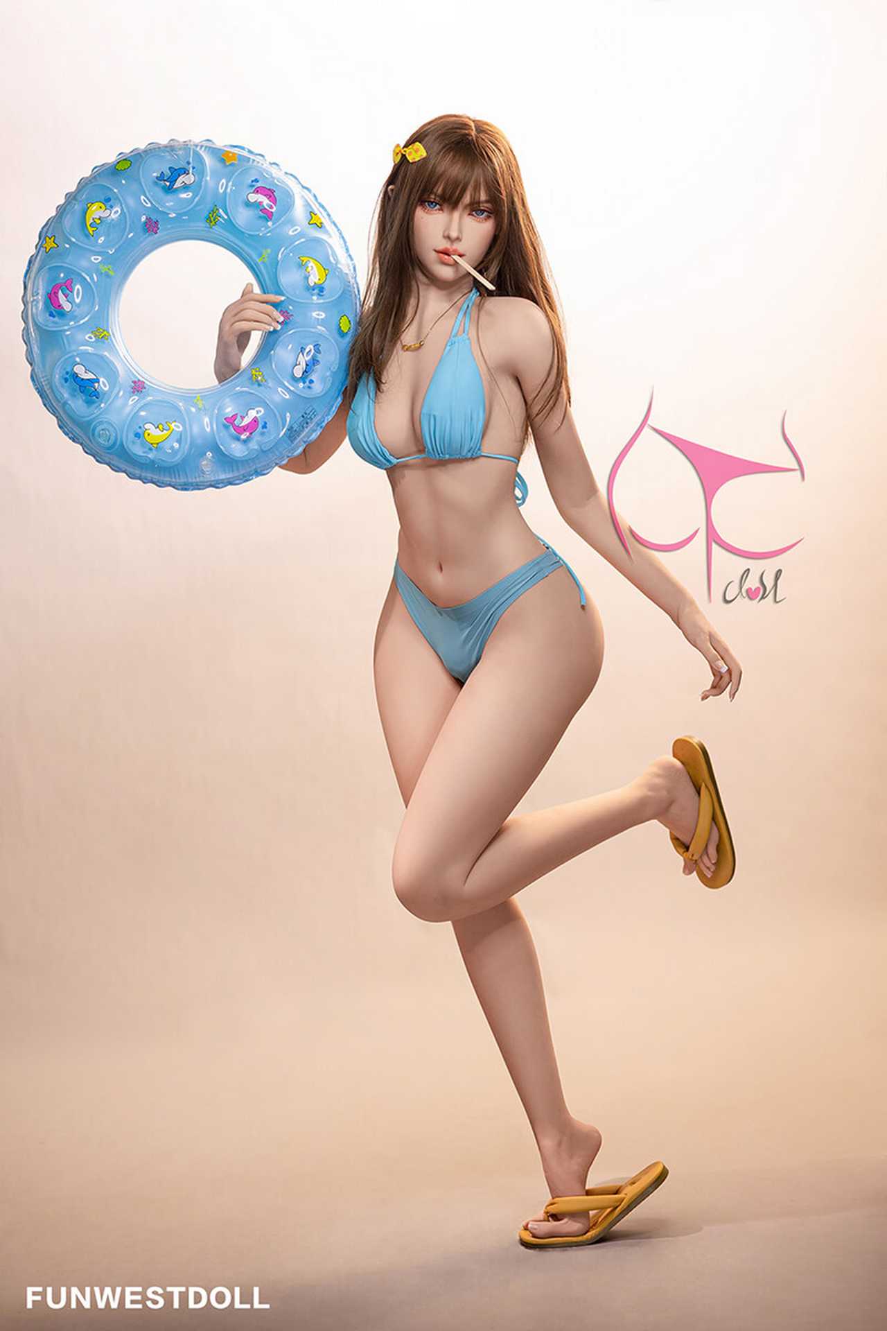 Funwest Love Doll Jeanette: 157cm TPE with Small C-Cup Breasts in Purple Swimwear Any Love Doll Funwest