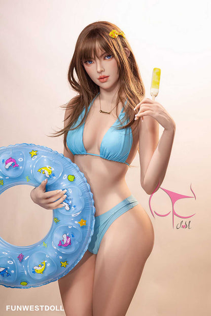 Funwest Love Doll Jeanette: 157cm TPE with Small C-Cup Breasts in Purple Swimwear Any Love Doll Funwest