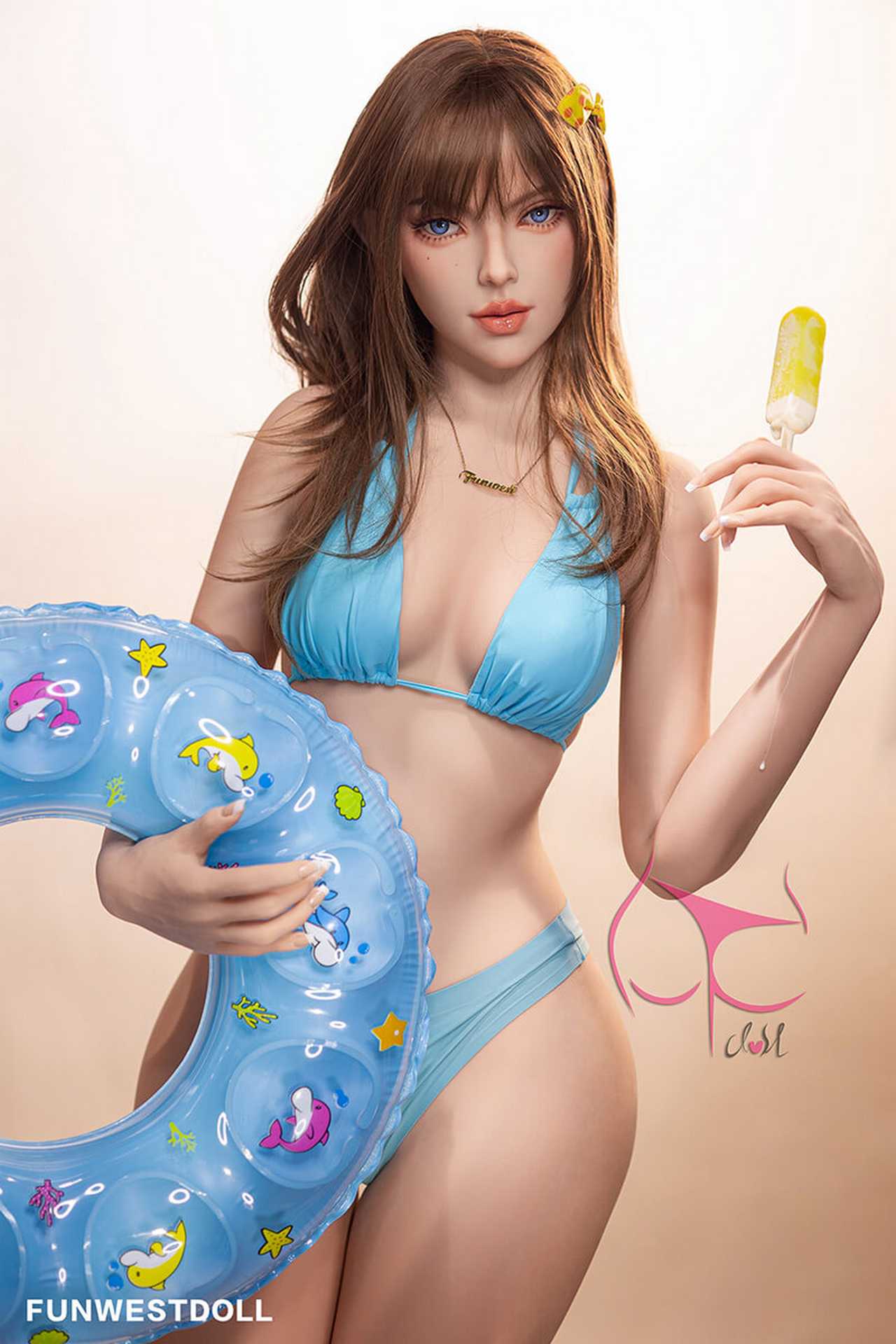 Funwest Love Doll Jeanette: 157cm TPE with Small C-Cup Breasts in Purple Swimwear Any Love Doll Funwest