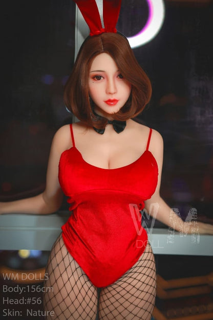 WM Dolls: H-Cup BBW Asian MILF Love Doll in Playboy Outfit - Head #56