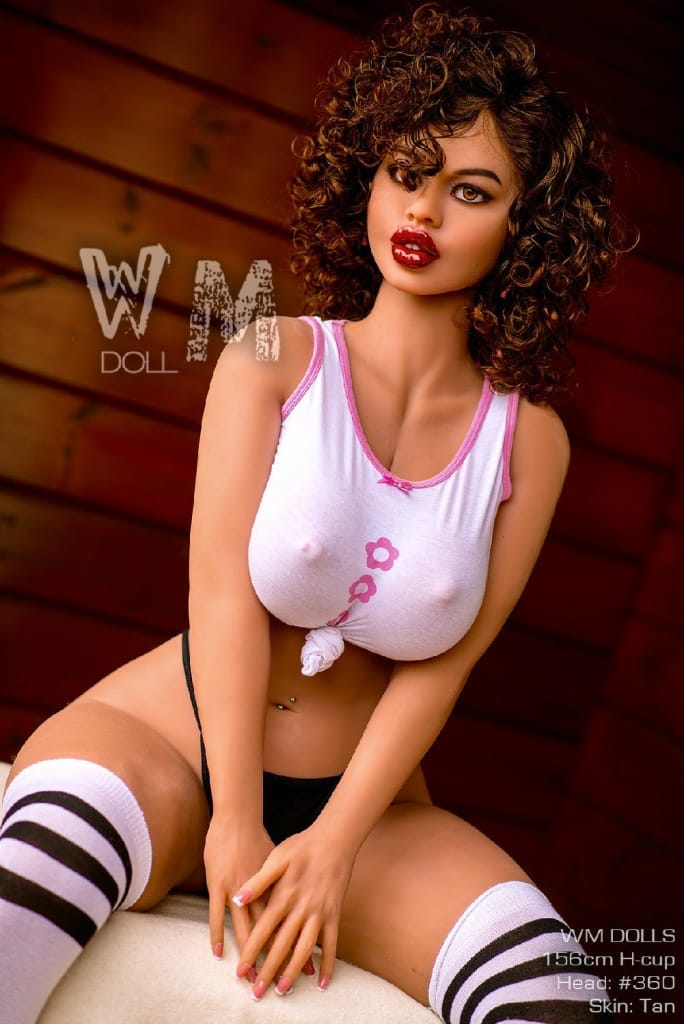 WM Dolls Nay: 156cm H-Cup Curly Black Hair MILF Love Doll with Head 360
