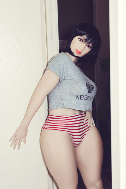 WM Dolls Maleka: Realistic 163cm H-Cup Love Doll with Head #184 - Exquisite Brunette Beauty