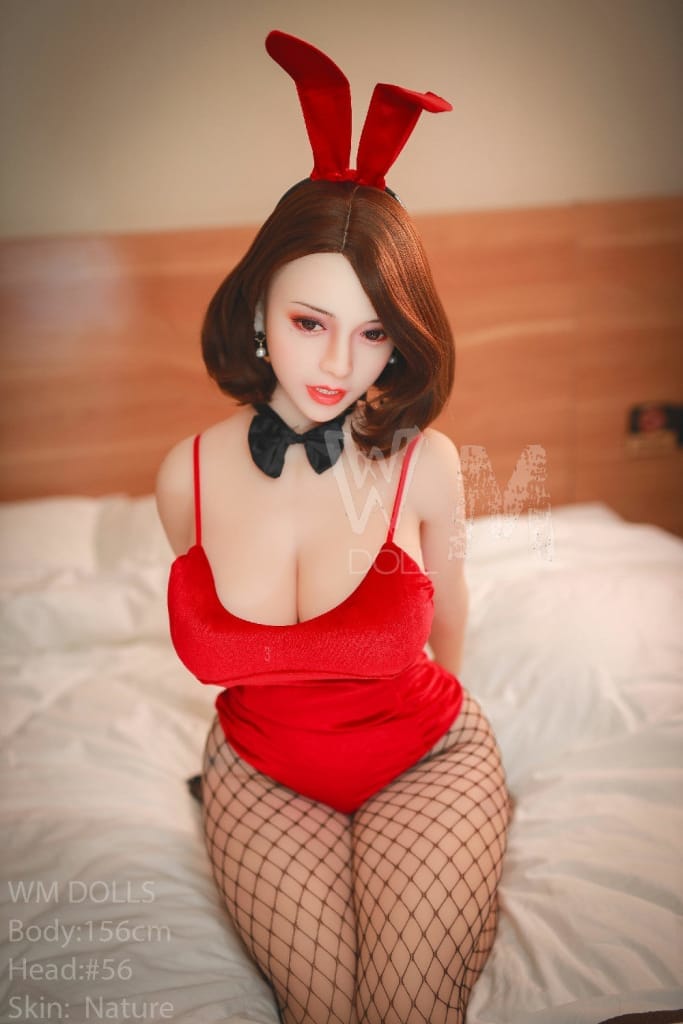 WM Dolls: H-Cup BBW Asian MILF Love Doll in Playboy Outfit - Head #56