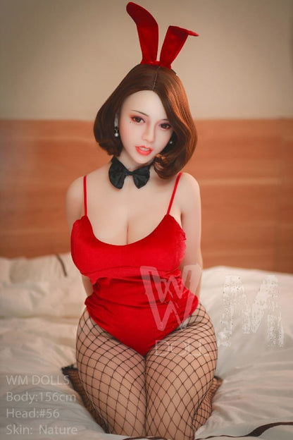 WM Dolls: H-Cup BBW Asian MILF Love Doll in Playboy Outfit - Head #56