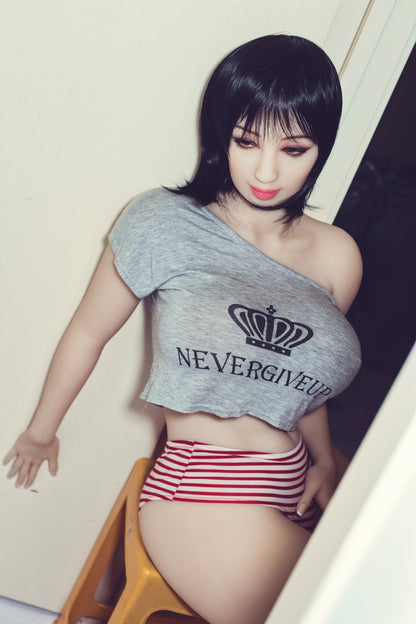 WM Dolls Maleka: Realistic 163cm H-Cup Love Doll with Head #184 - Exquisite Brunette Beauty