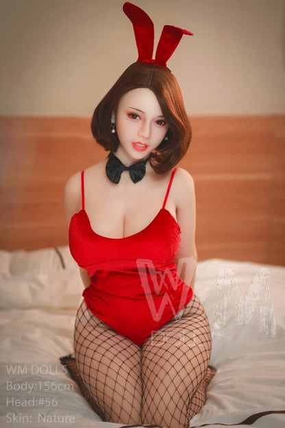 WM Dolls: H-Cup BBW Asian MILF Love Doll in Playboy Outfit - Head #56