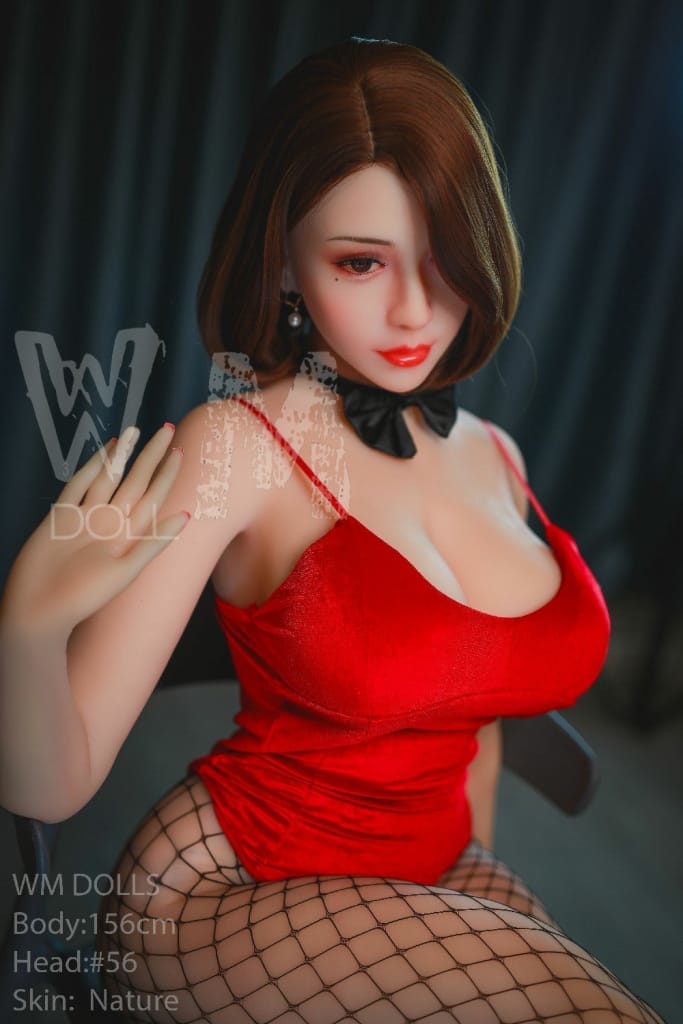 WM Dolls: H-Cup BBW Asian MILF Love Doll in Playboy Outfit - Head #56