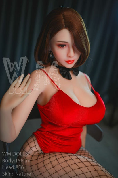 WM Dolls: H-Cup BBW Asian MILF Love Doll in Playboy Outfit - Head #56