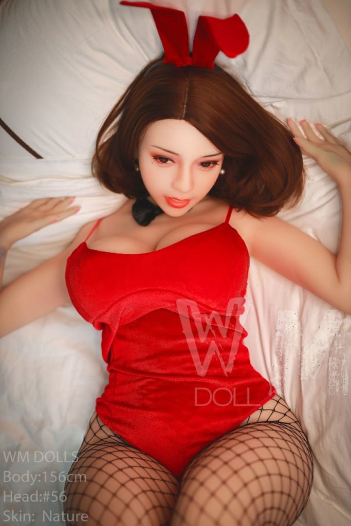 WM Dolls: H-Cup BBW Asian MILF Love Doll in Playboy Outfit - Head #56