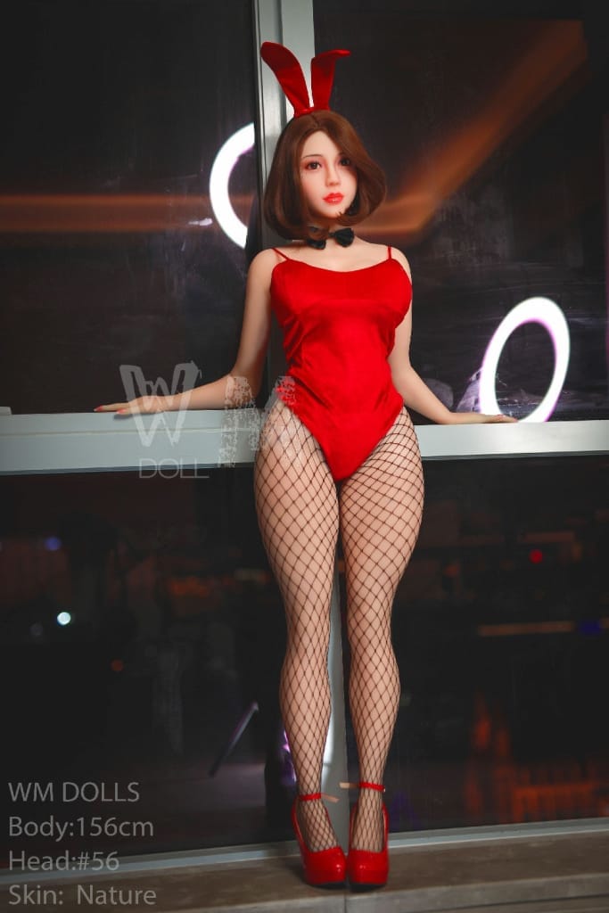 WM Dolls: H-Cup BBW Asian MILF Love Doll in Playboy Outfit - Head #56